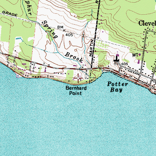 Topographic Map of Bernhard Point, NY
