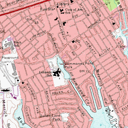 Topographic Map of Cammanns Pond County Park, NY