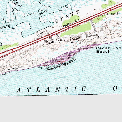 Topographic Map of Cedar Beach, NY
