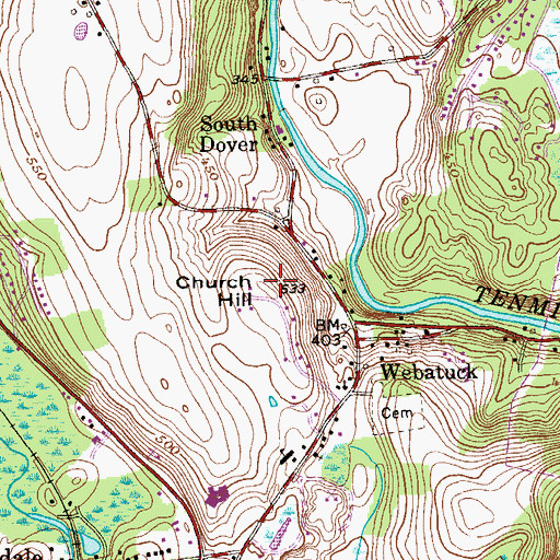 Topographic Map of Church Hill, NY