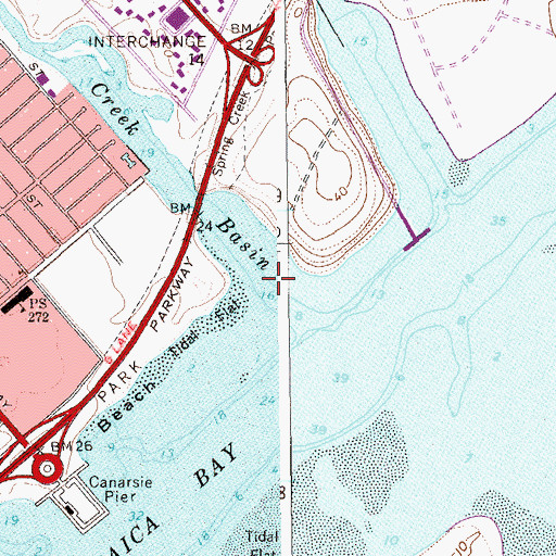 Topographic Map of Fresh Creek, NY