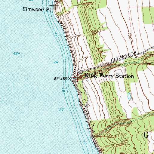 Topographic Map of King Ferry Station, NY