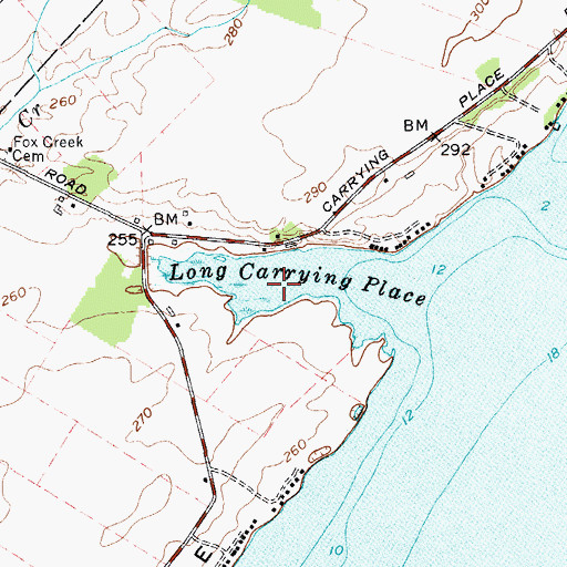 Topographic Map of Carrying Place, NY