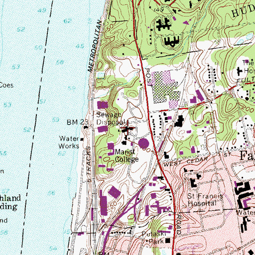 Topographic Map of Marist College, NY