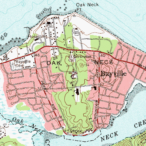 Topographic Map of Oak, NY
