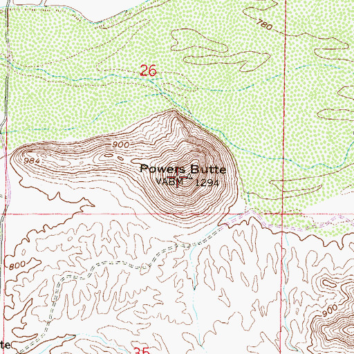 Topographic Map of Powers Butte, AZ