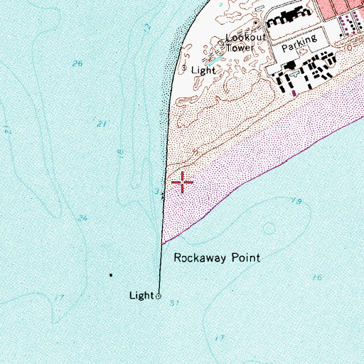Topographic Map of Rockaway Point, NY