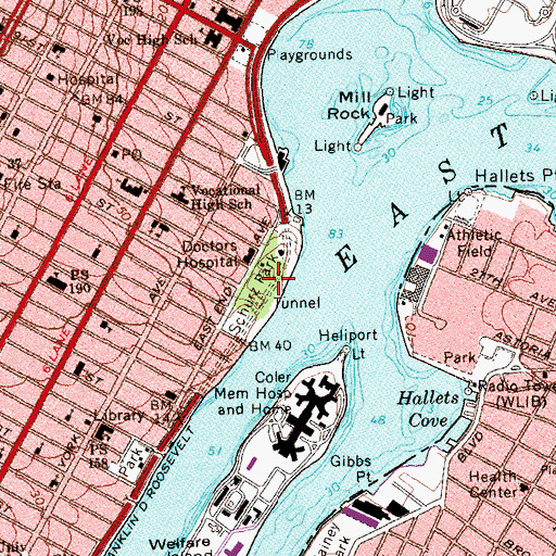 Topographic Map of Carl Schurz Park, NY