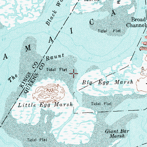 Topographic Map of West Broad Channel, NY