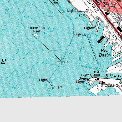 Topographic Map of North Breakwater South End Light, NY