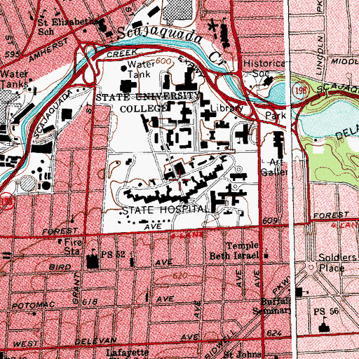 Topographic Map of Buffalo Psychiatric Center, NY
