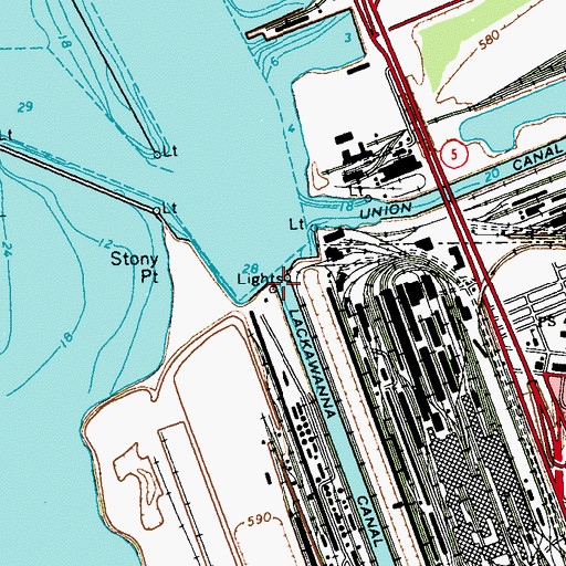 Topographic Map of South Side Light, NY