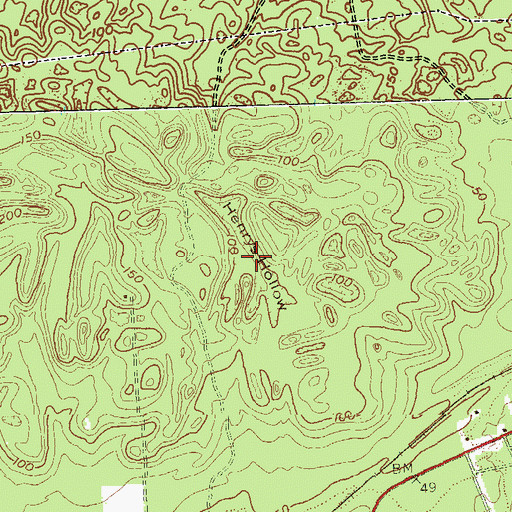 Topographic Map of Henrys Hollow, NY
