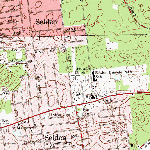Topographic Map of Hough Field (historical), NY