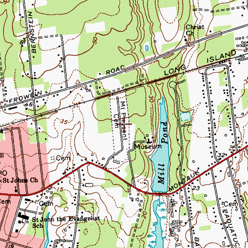 Topographic Map of Mount Pleasant Cemetery, NY