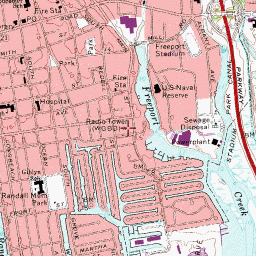 Topographic Map of WGBB, NY