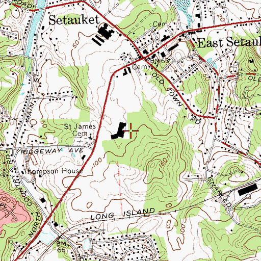 Topographic Map of Stony Brook Station, NY