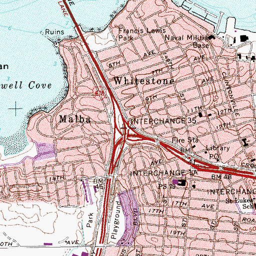 Topographic Map of Interchange 35, NY