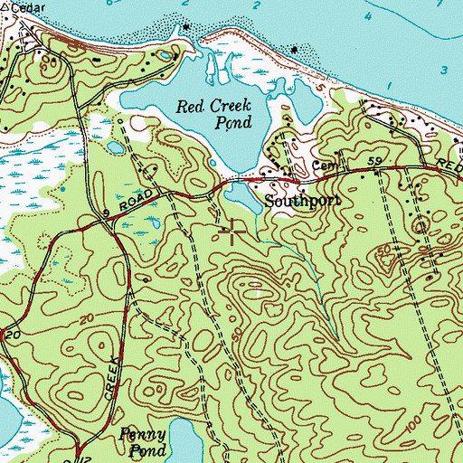 Topographic Map of Red Creek, NY