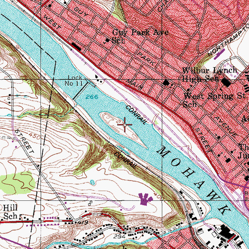Topographic Map of Bronson Island, NY