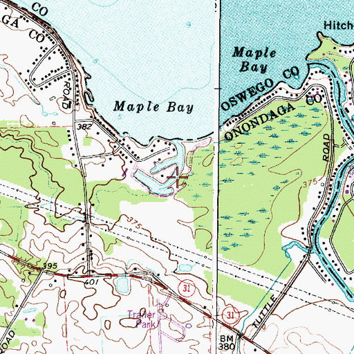Topographic Map of Band B Marina, NY