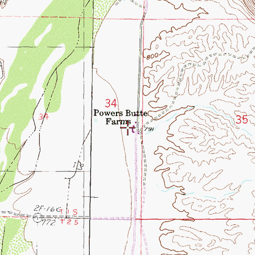 Topographic Map of Powers Butte Farms, AZ