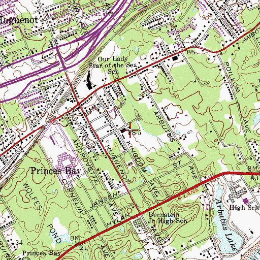 Topographic Map of Public School 5, NY