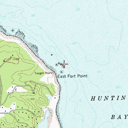 Topographic Map of Target Rock, NY