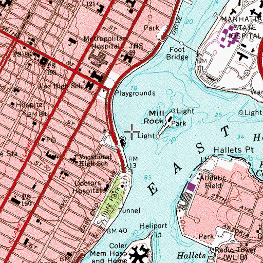Topographic Map of Rhinelander Reef, NY