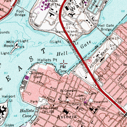 Topographic Map of Ways Reef, NY