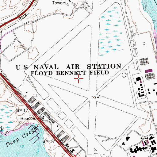 Topographic Map of Barren Island, NY