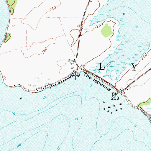 Topographic Map of Isthmus Marina, NY