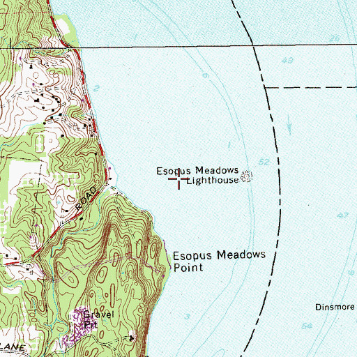 Topographic Map of Middle Hudson River, NY