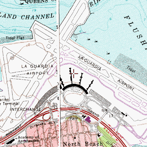 Topographic Map of LaGuardia Airport, NY