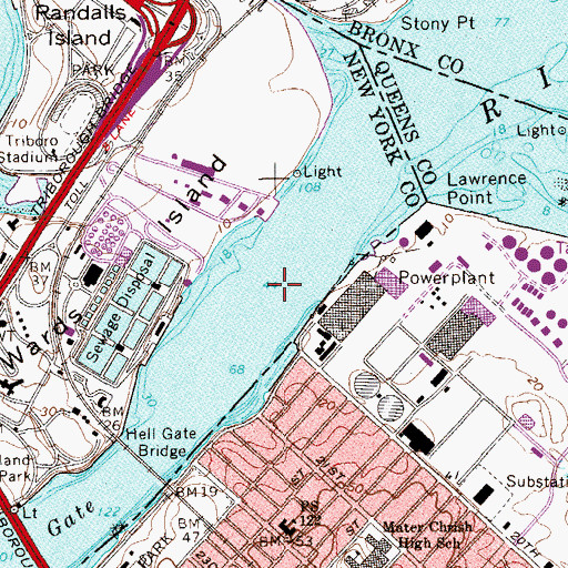 Topographic Map of Middle Ground, NY