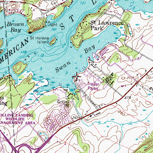 Topographic Map of Pinehurst Resort, NY