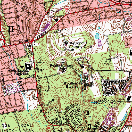 Topographic Map of Maria Regina High School, NY