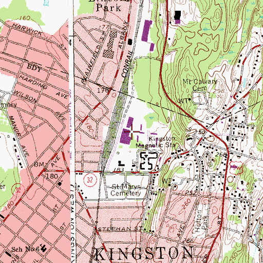 Topographic Map of Kingston Magnetic Station, NY