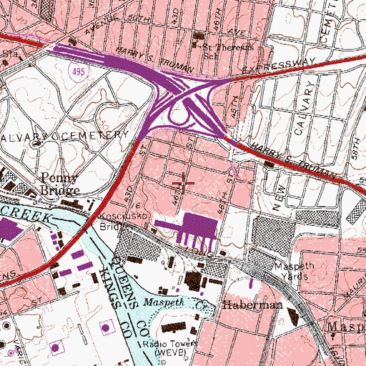 Topographic Map of Laurel Hill, NY
