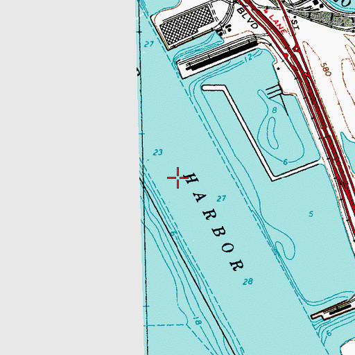 Topographic Map of Inner Harbor Mooring Area, NY