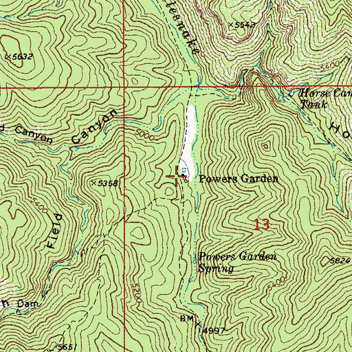 Topographic Map of Powers Garden, AZ