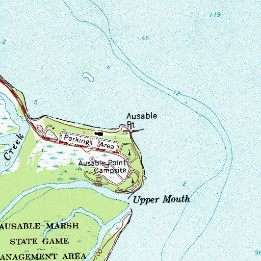 Topographic Map of Ausable Point, NY