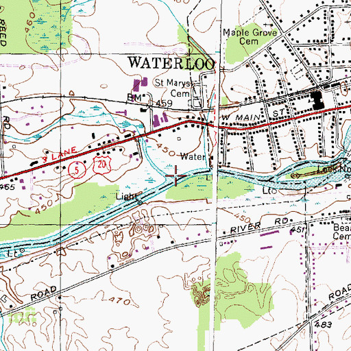 Topographic Map of Gem Creek, NY