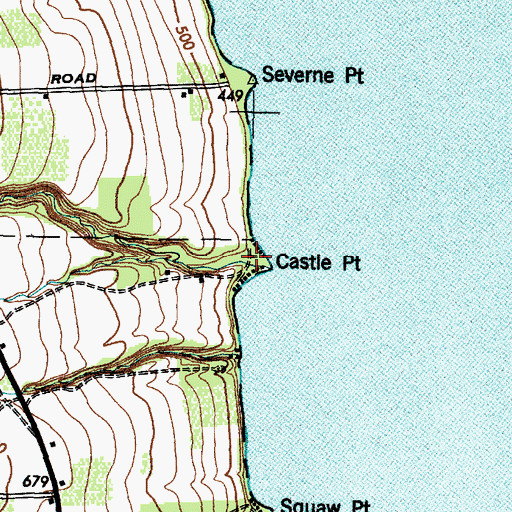 Topographic Map of Castle Point, NY