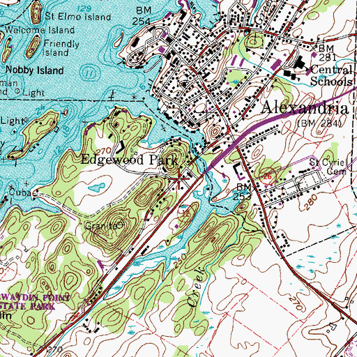 Topographic Map of Edgewood Park, NY