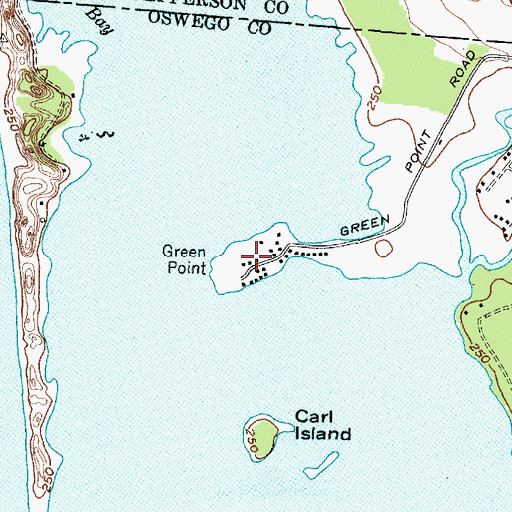 Topographic Map of Greene Point, NY