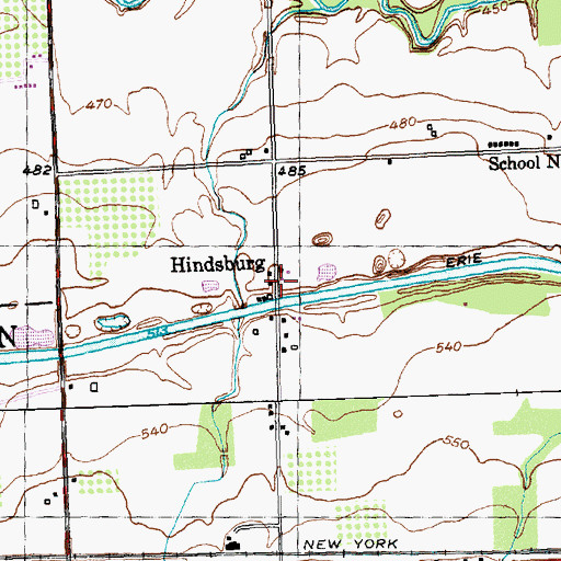 Topographic Map of Hinsburg, NY