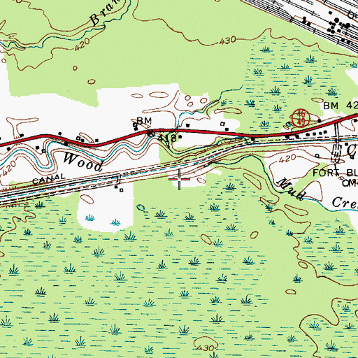 Topographic Map of Mud Creek, NY