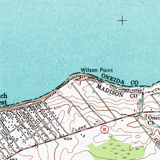Topographic Map of Wilson Point, NY
