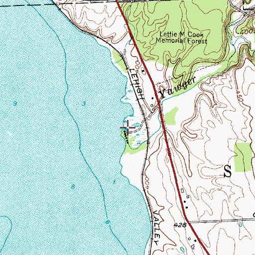 Topographic Map of Yawger Creek, NY